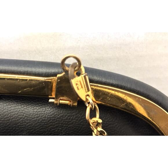 Vintage Fendi Evening Bag Kiss-Lock Golden Chain Authentic - Picture 9 of 14